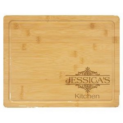 13 3/4" x 11" Bamboo Cutting Board with Drip Ring