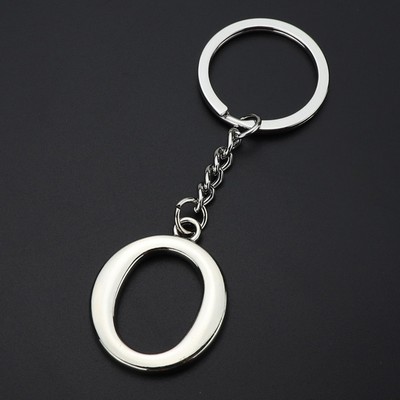 Silver Letter O Keychain Initial Keychain