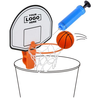 Mini Basketball Hoop Trash Can Clip Set.