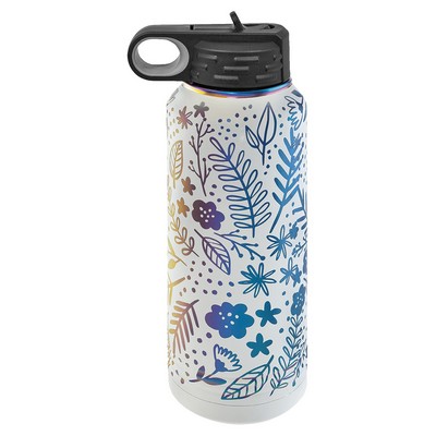 Polar Camel 32 oz. White/Prism ION-Plated Water Bottle