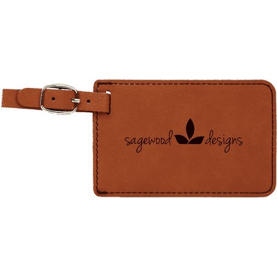 4.25" x 2.75" Rawhide Leatherette Luggage Tag