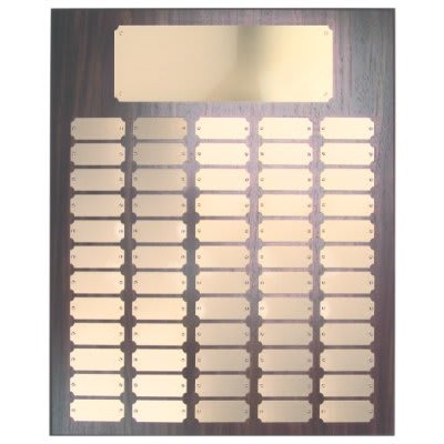 60 Gold Plate Walnut Finish Completed Perpetual Plaque