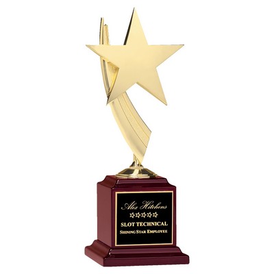 Star Casting in Gold Finish on Rosewood Piano Finish Base