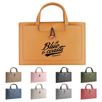 PU Leather Laptop Tote Bag