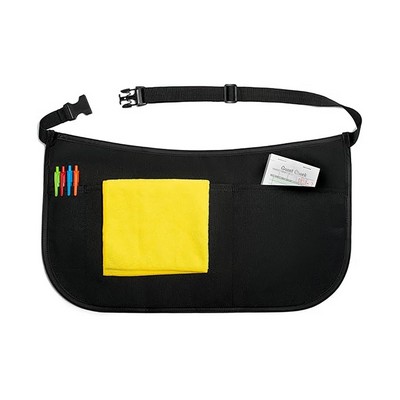 Waterproof Server Apron with Buckle - Stainproof Waist Apron for Waiters and Waitresses