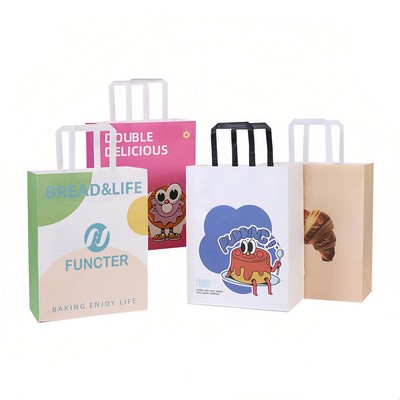 White Kraft Paper Shopper Tote Bag W/ Handle 9 x 6 x 12 Inch