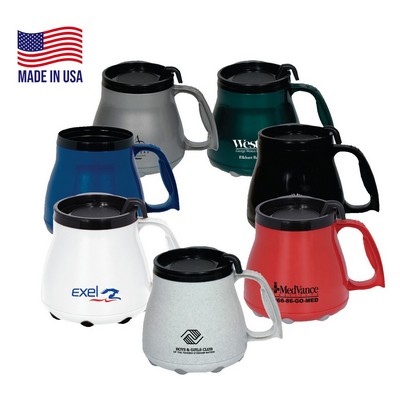 16 oz. USA Made Low Rider Mug with Special Rubber Grip Base & Slider Lid