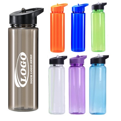 Portable Plastic Straw Sports Water Bottle