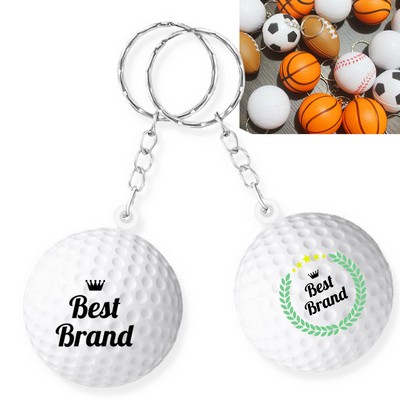 PU Golf Ball Stress Reliever Key Chain