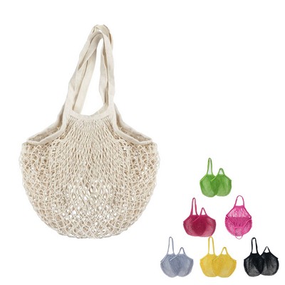 Shopping Mesh Pocket Handheld Collapsible Cotton Mesh Bag Organiser