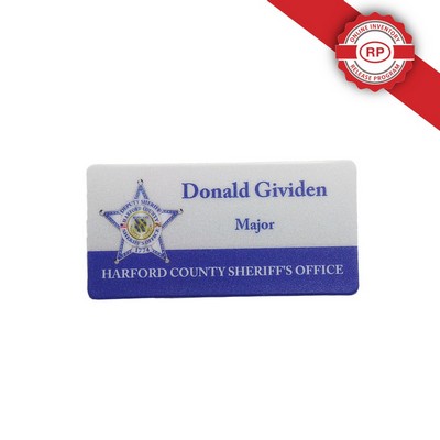 Full Color Name Badge W/Personalization (1.25"X3") Rectangle