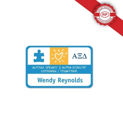 Full Color Name Badge w/Personalization (2.125x3.375") Rectangle