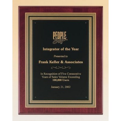 Rosewood piano finish plaque, 11 x 14"