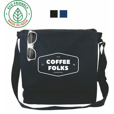 Standard Eco Friendly Black Canvas Messenger Bag