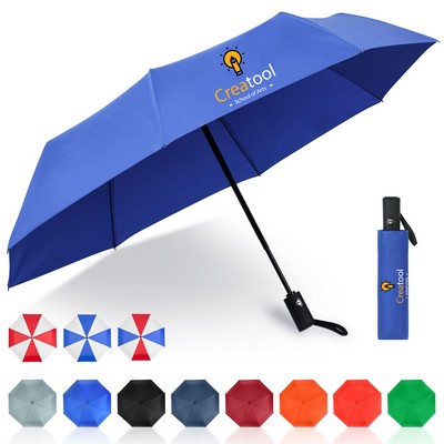 42'' Arc Auto Open+Close Telescopic Folding Umbrella (Full Color)