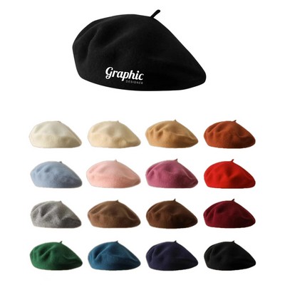 Wool Beret Hat for Women