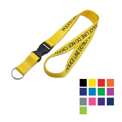 Custom 3/4" Polyester Lanyard w/ Split Ring & Buckle Release