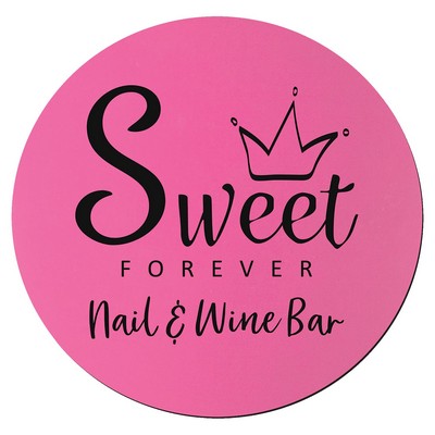 3.75" Round Pink/Black Silicone Coaster