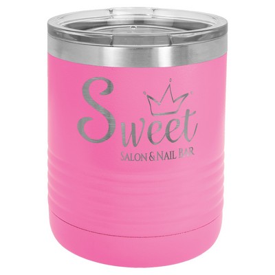 Polar Camel 10 oz. Pink Ringneck Tumbler w/Clear Lid