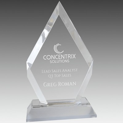 7" Silver Frosted Base Diamond Impress Acrylic