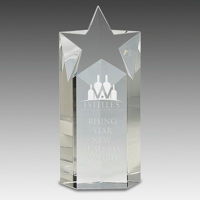 9" Clear Crystal Star Column