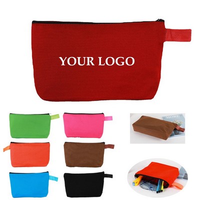 Customizable Canvas Solid Color Craft Pencil Bag Cosmetic