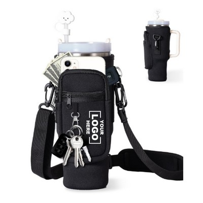 Water Bottle Carrier Bag with Phone Pocket for 40oz Tumbler(Free Shipping)