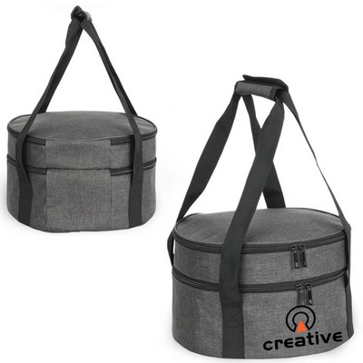 Double Layer Round Shape Lunch Cooler Bag