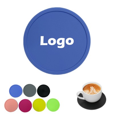 4" Round Soft Silicone Rubber Coaster