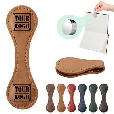 Leather Magnet Bookmarker Clip