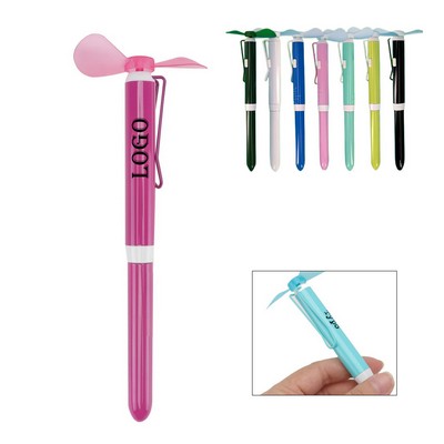 Portable Multifunction Funny Pen Fan With Ballpoint Pens