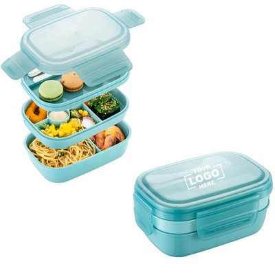 3 Stackable Lunch Containers for Kids Adult