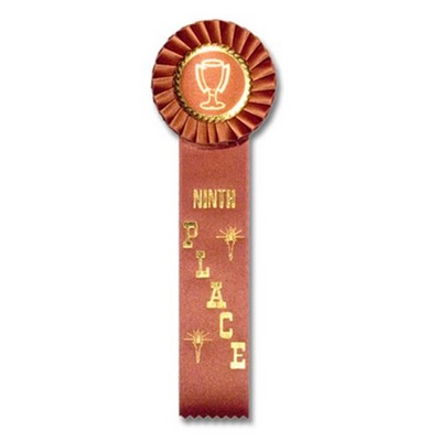 11" Ninth Place Stock Rosette w/Trophy Cup Medallion