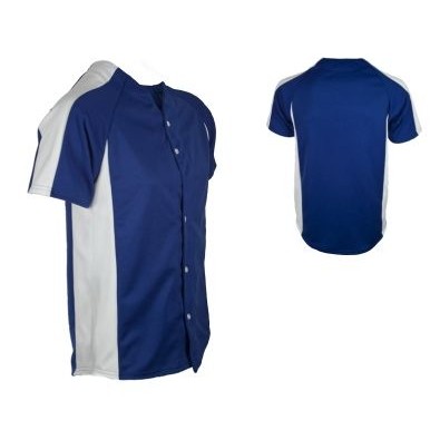 Adult Pro-Style Pro-Weight Mesh Full Button Baseball Jersey Shirt w/Contrast Side Panel