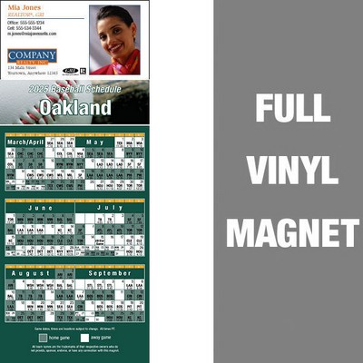 Oakland Pro Baseball Schedule Vinyl Magnet (3 1/2"x8 1/2")
