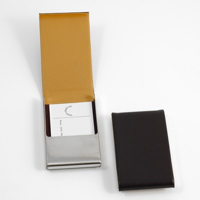 Business Card Case - Brown Leather
