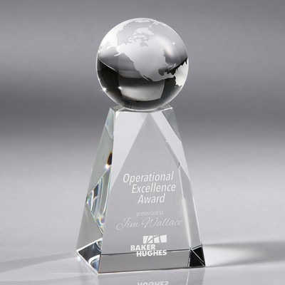 Apex Globe - Small optical crystal award