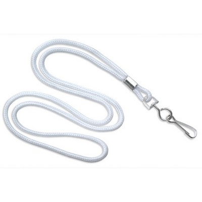 1/8" Blank Lanyard w/Swivel Hook (White)