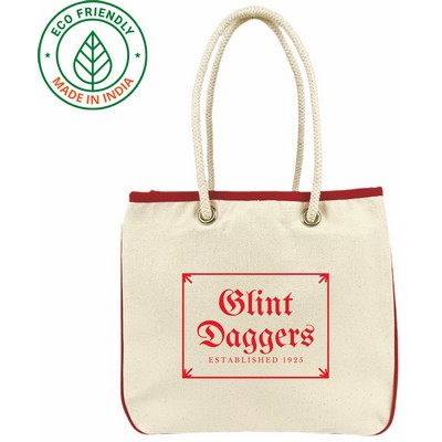 Harbor Rope Eco Friendly Canvas Tote w/Red Trim