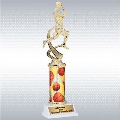 11" Assembled Football Trophy w/ White Base