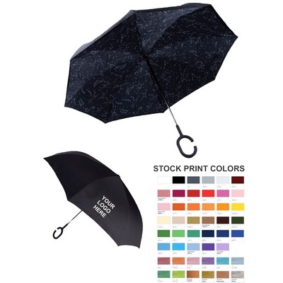 48" Arc Inverted Umbrella, Zodiac Pattern Inside