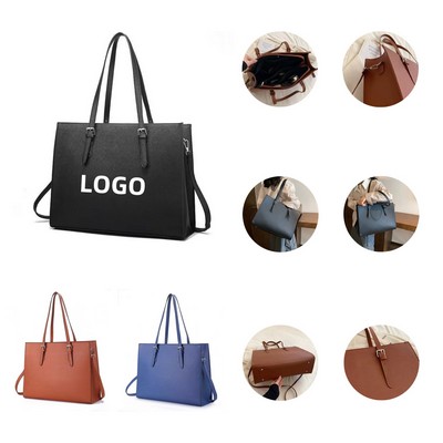 Waterproof Leather Laptop Tote