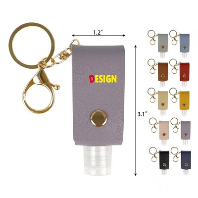 Hand Sanitizer Leather Keychain Holder Bottles