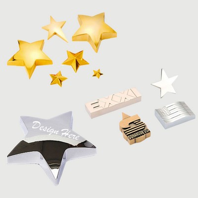 Metal Craft Star-Shaped Paperweight Trophy Star