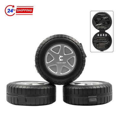 Tire-shaped Car Tool 25 Pieces Set