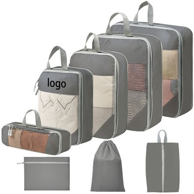Eight-Piece Set Of Mesh Travel Storage Bags
