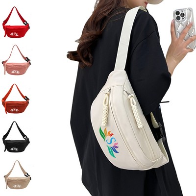 Crossbody Fanny Pack with 3-Zipper Pockets Unisex