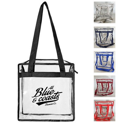 Versatile Zippered PVC Tote Bag