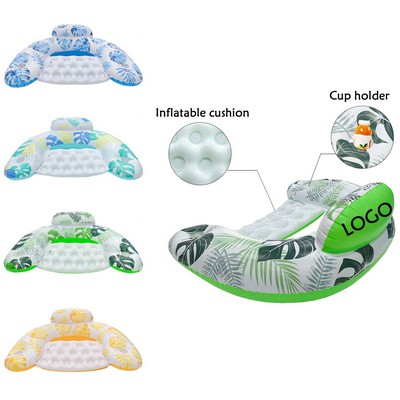 Inflatable Pool Chair Float With Cup Holder