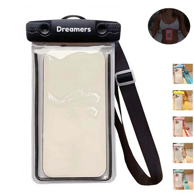 Fluorescent Phone Waterproof Pouch with Lanyard